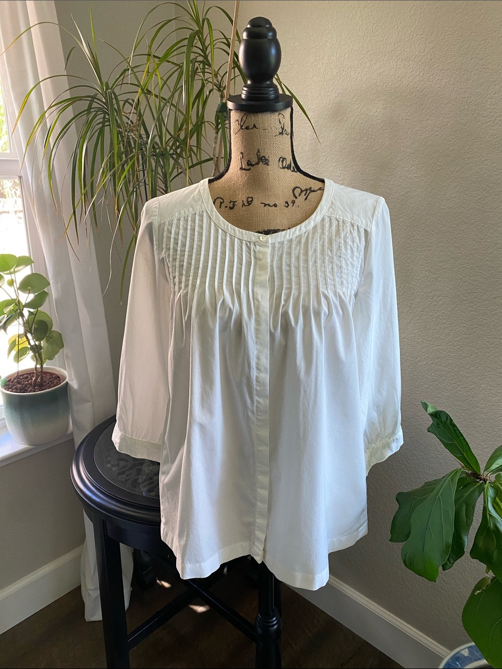J. Crew Vintage Pleated Blouse